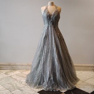 Shimmery, Silver Evening Gown